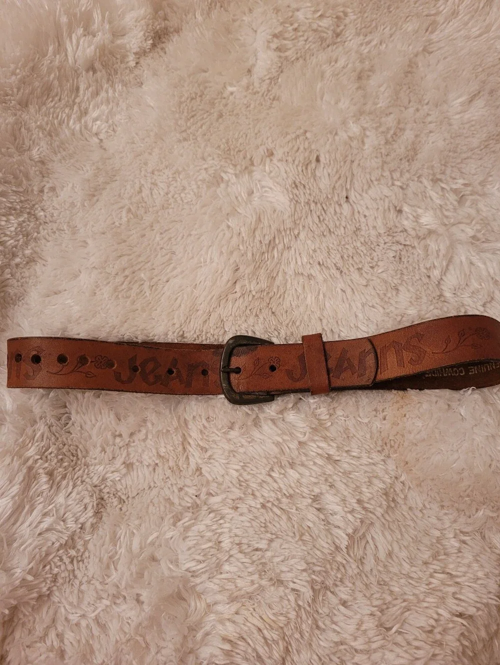 Genuine Cowhide Embroired Leather Belt Size Small Medium!